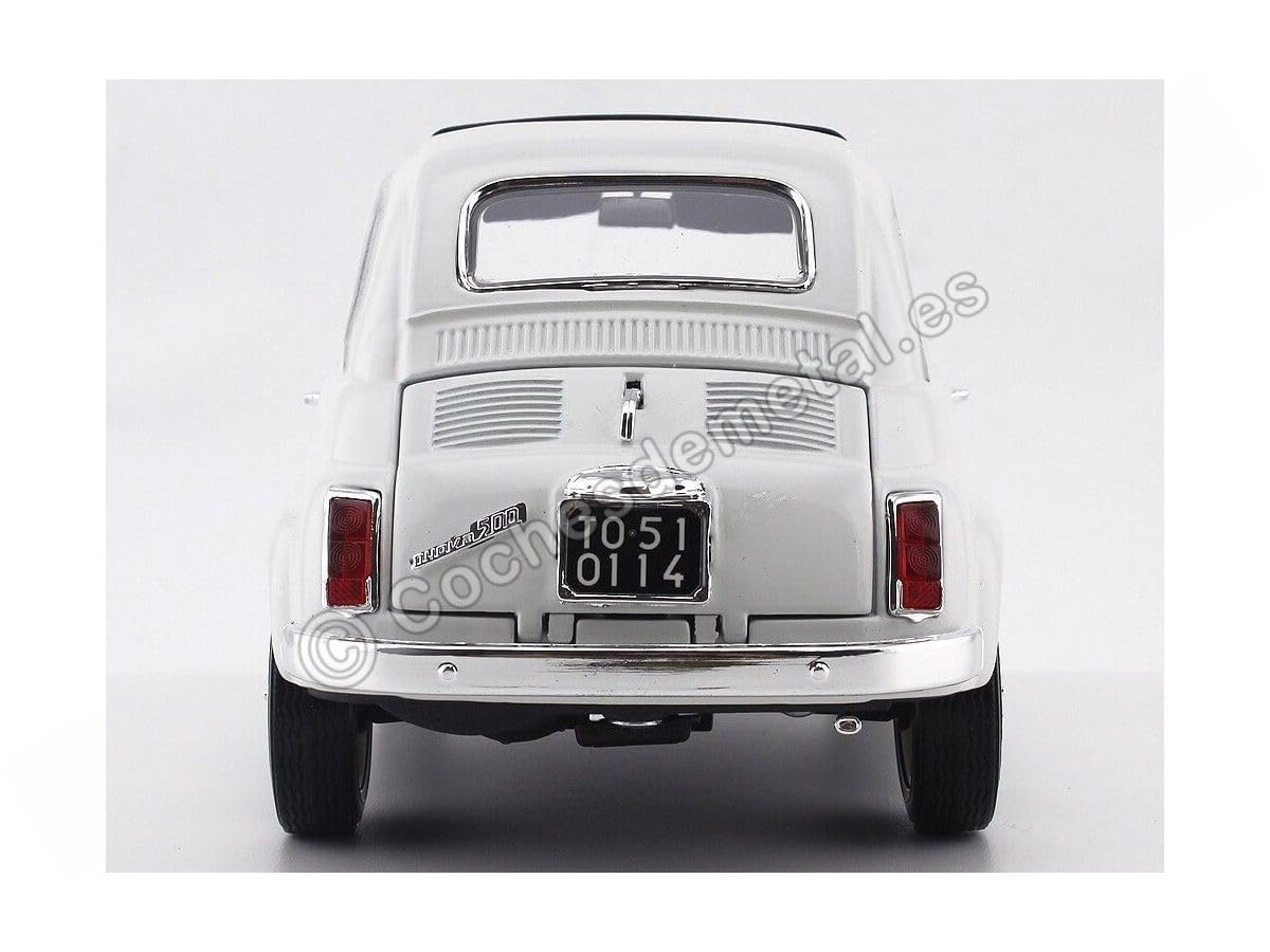 Burago Vehículo a Escala 1:18 Fiat 500 F (1965), colores surtidos